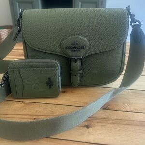 Coach Olive Leather Crossbody Set